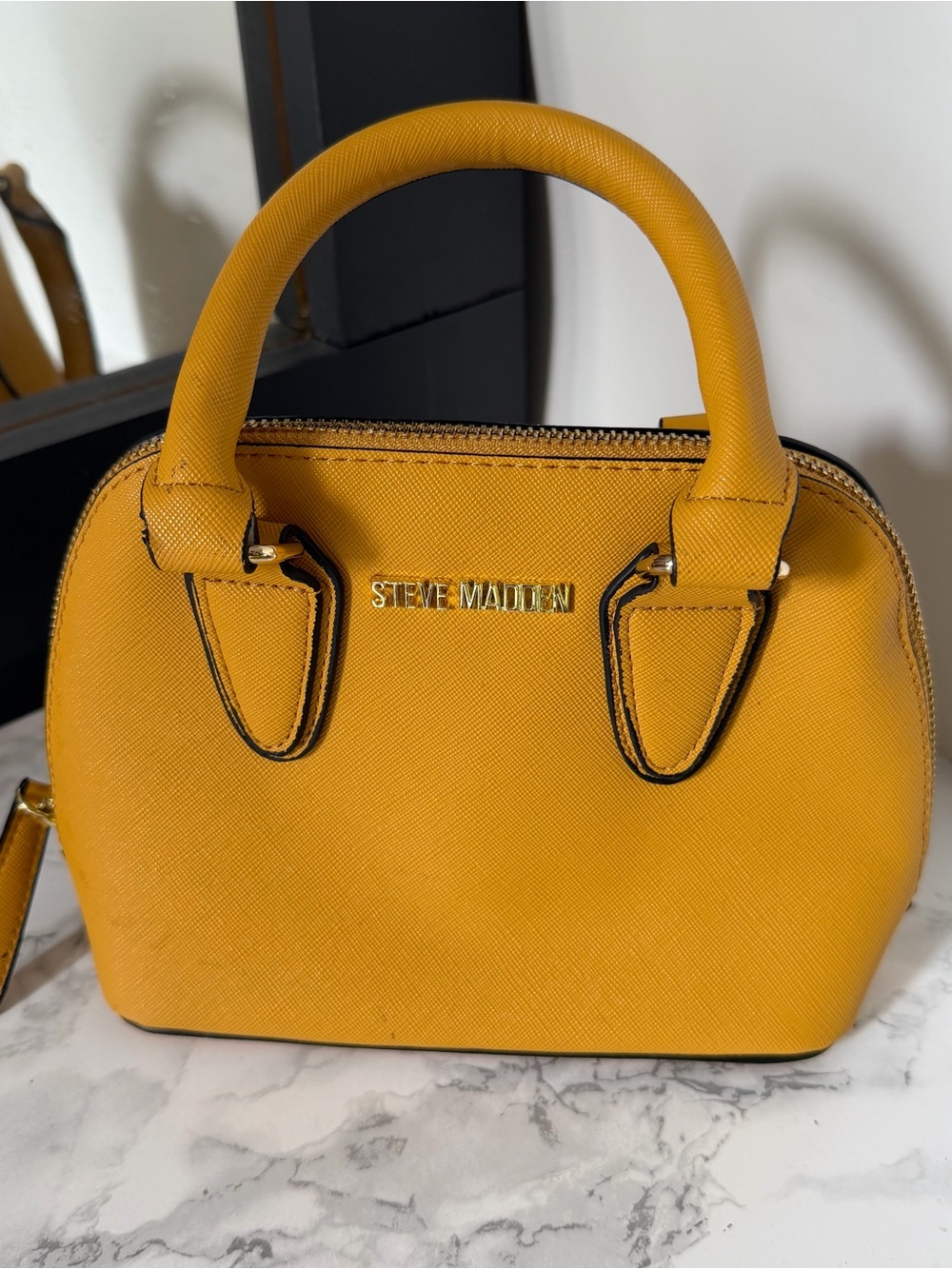 Steve Madden Mustard Yellow Dome Mini Crossbody Bag
